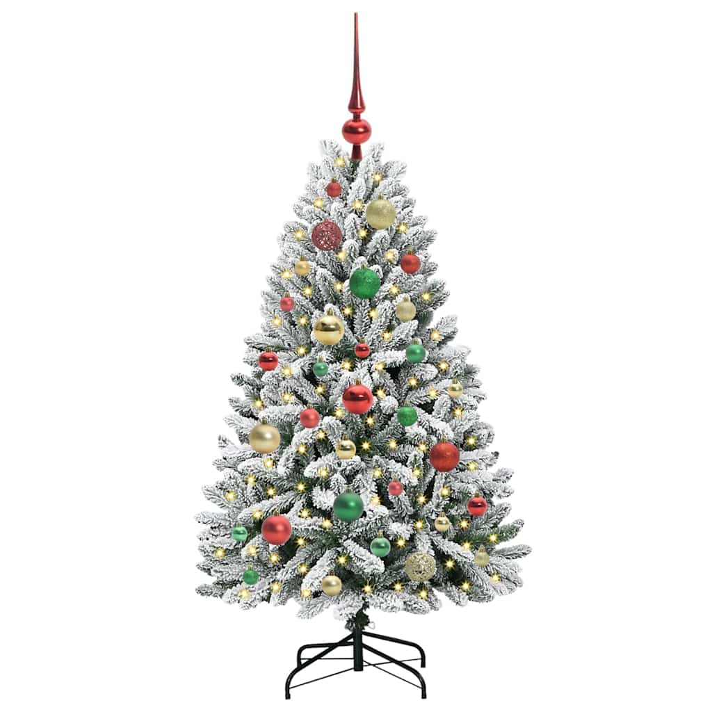 Kunstigt juletræ Grøn og Hvid 120 cm PVC og metal