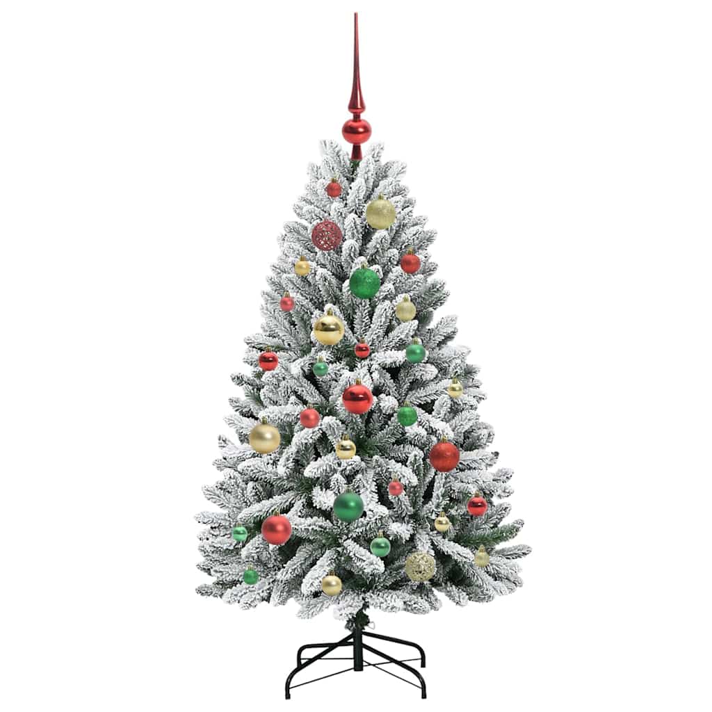 Kunstigt juletræ Grøn og Hvid 120 cm PVC og metal
