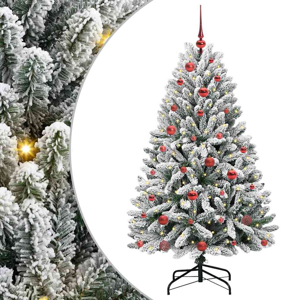 Kunstigt juletræ Grøn og Hvid 150 cm PVC og metal