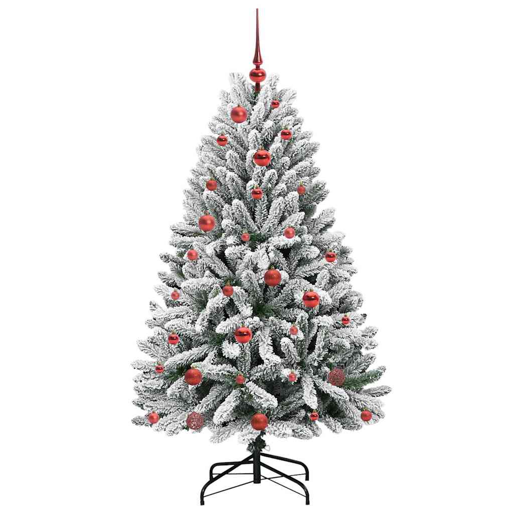 Kunstigt juletræ Grøn og Hvid 150 cm PVC og metal