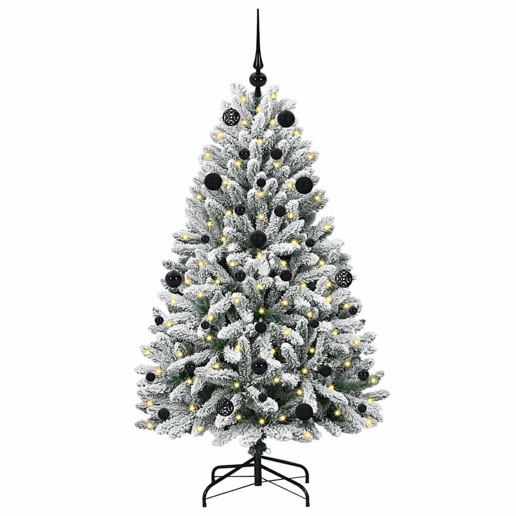 Kunstigt juletræ Grøn og Hvid 150 cm PVC og metal