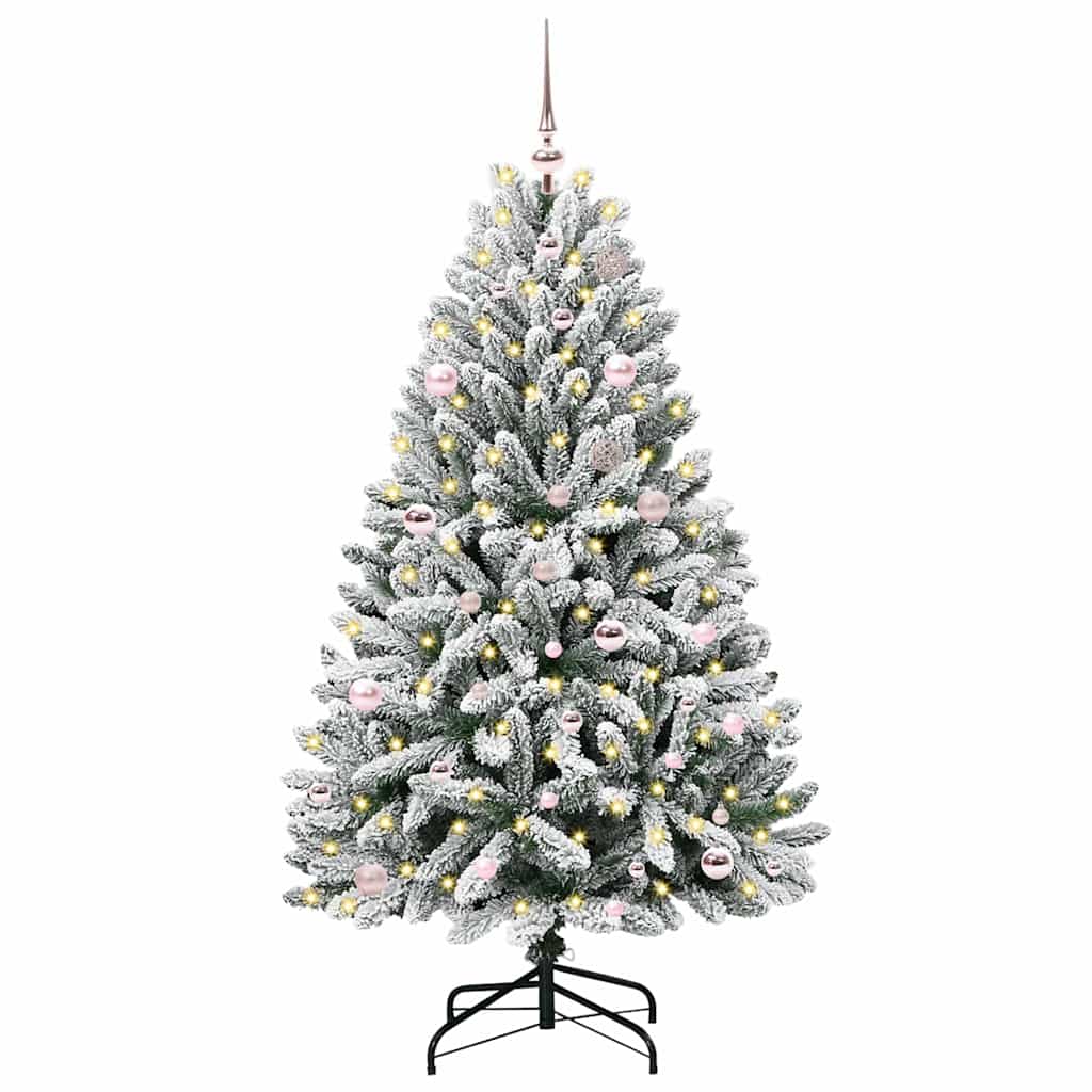 Kunstigt juletræ Grøn og Hvid 150 cm PVC og metal