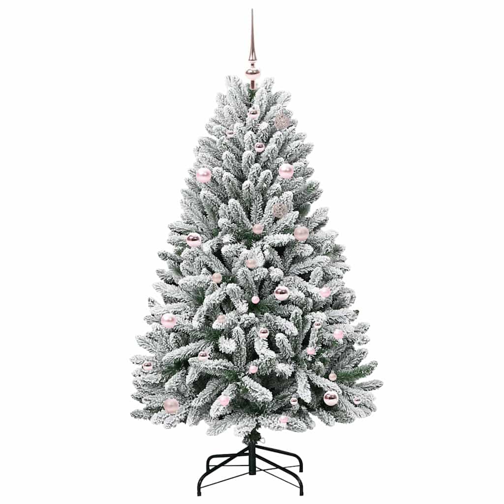 Kunstigt juletræ Grøn og Hvid 150 cm PVC og metal
