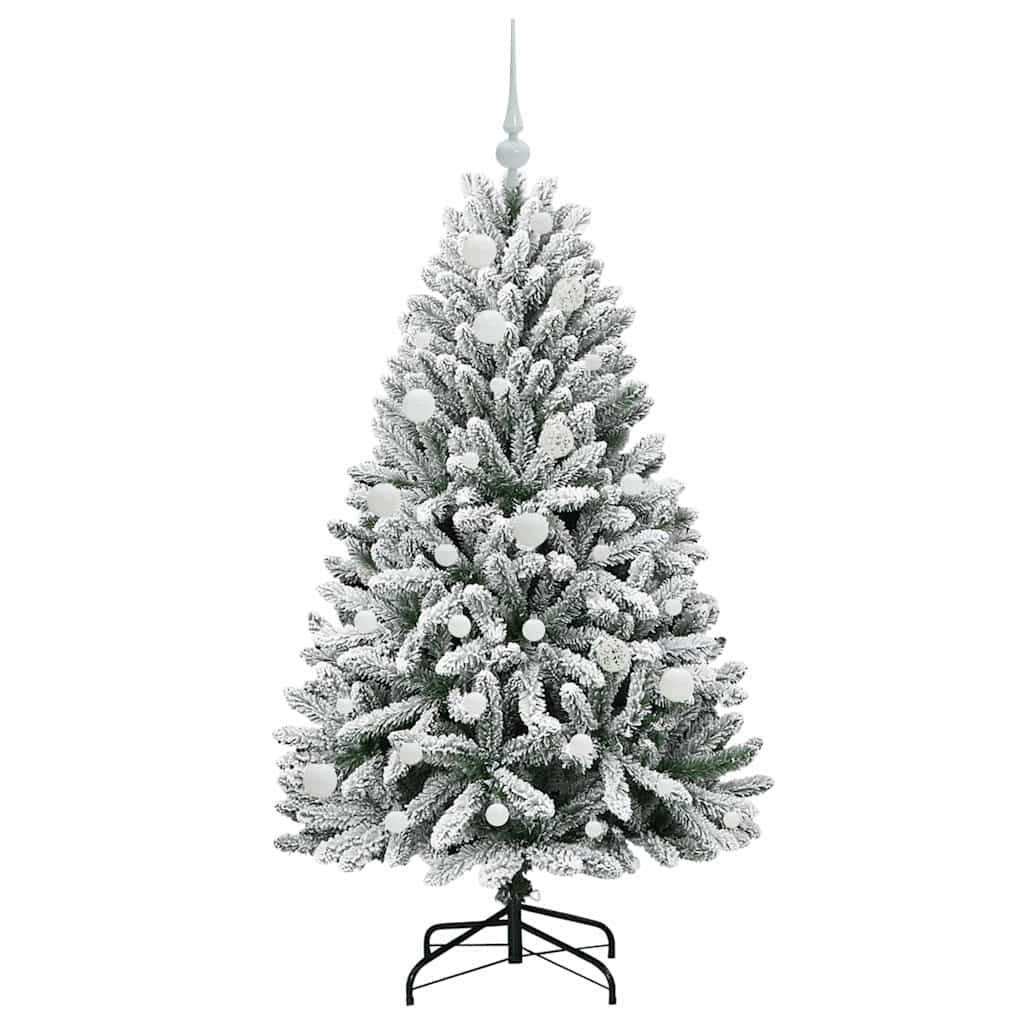 Kunstigt juletræ Grøn og Hvid 150 cm PVC og metal