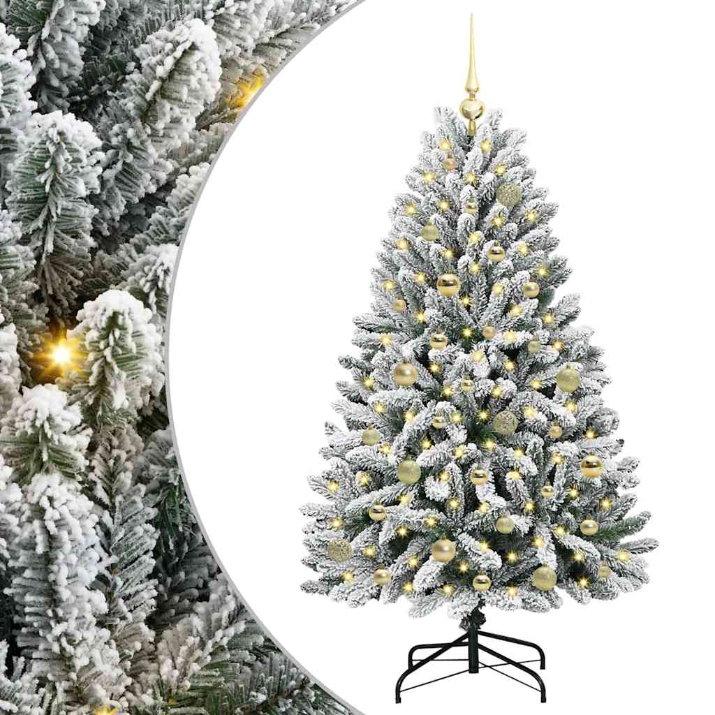 Kunstigt juletræ Grøn og Hvid 150 cm PVC og metal