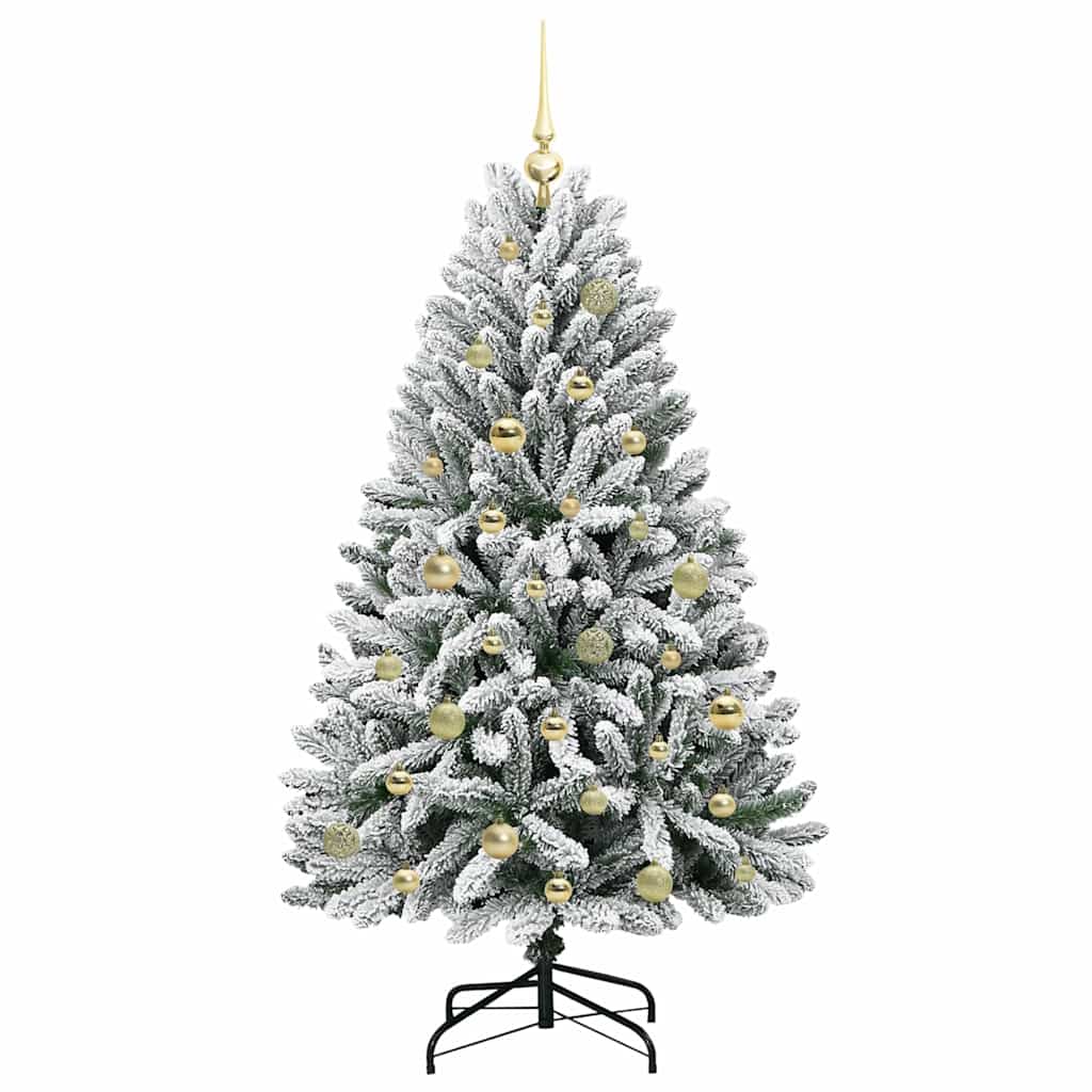 Kunstigt juletræ Grøn og Hvid 150 cm PVC og metal