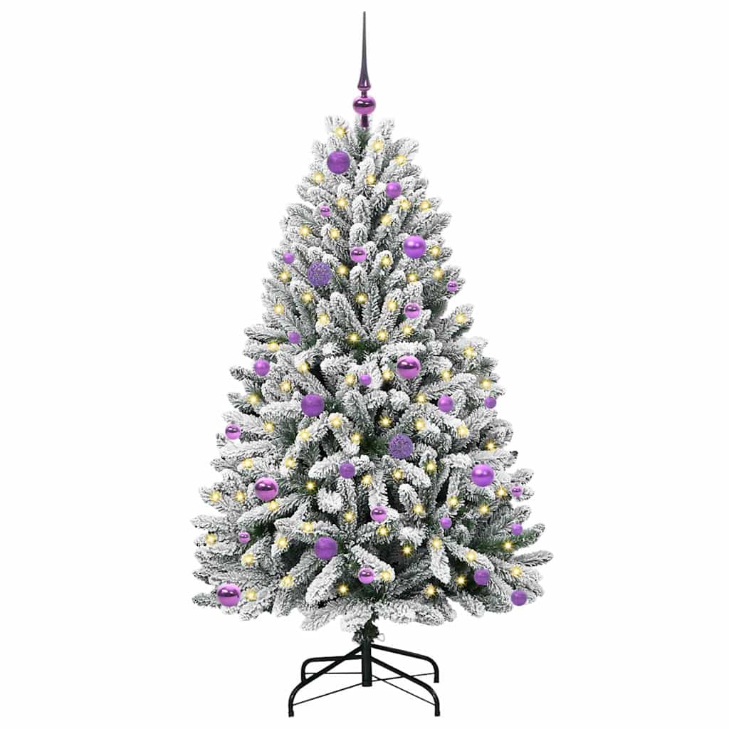 Kunstigt juletræ Grøn og Hvid 150 cm PVC og metal