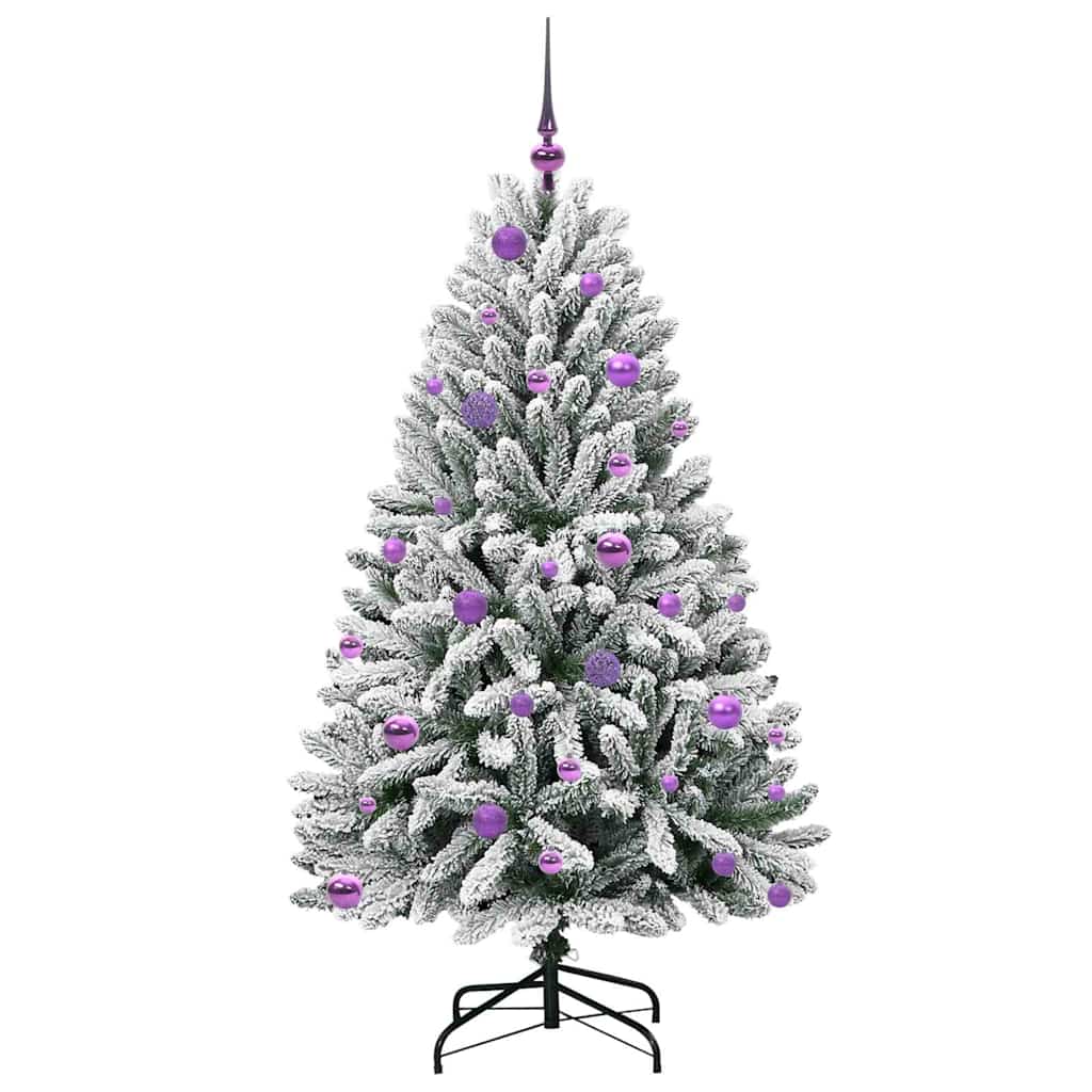 Kunstigt juletræ Grøn og Hvid 150 cm PVC og metal