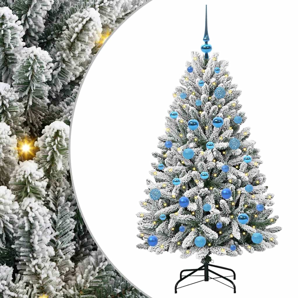 Kunstigt juletræ Grøn og Hvid 150 cm PVC og metal