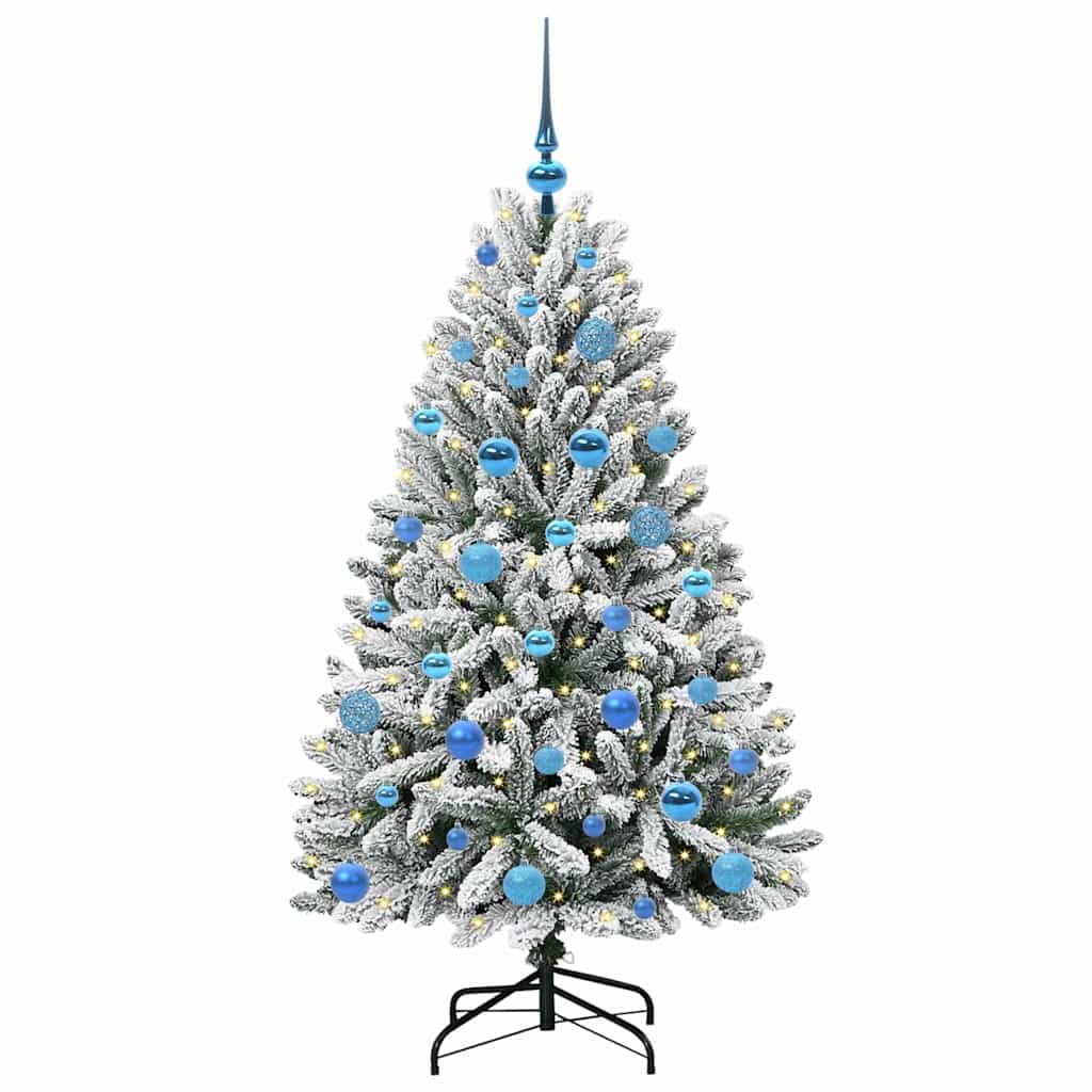 Kunstigt juletræ Grøn og Hvid 150 cm PVC og metal