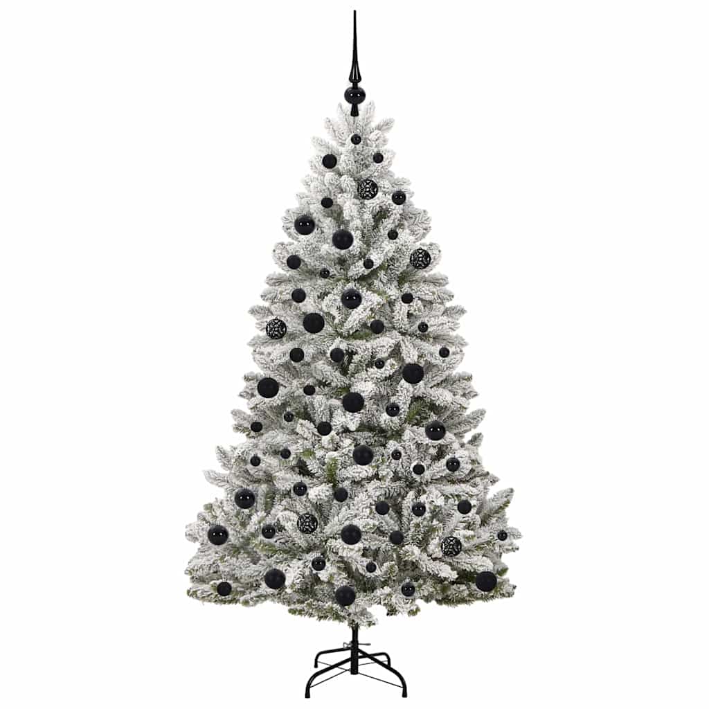 Kunstigt juletræ Grøn og Hvid 180 cm PVC og metal