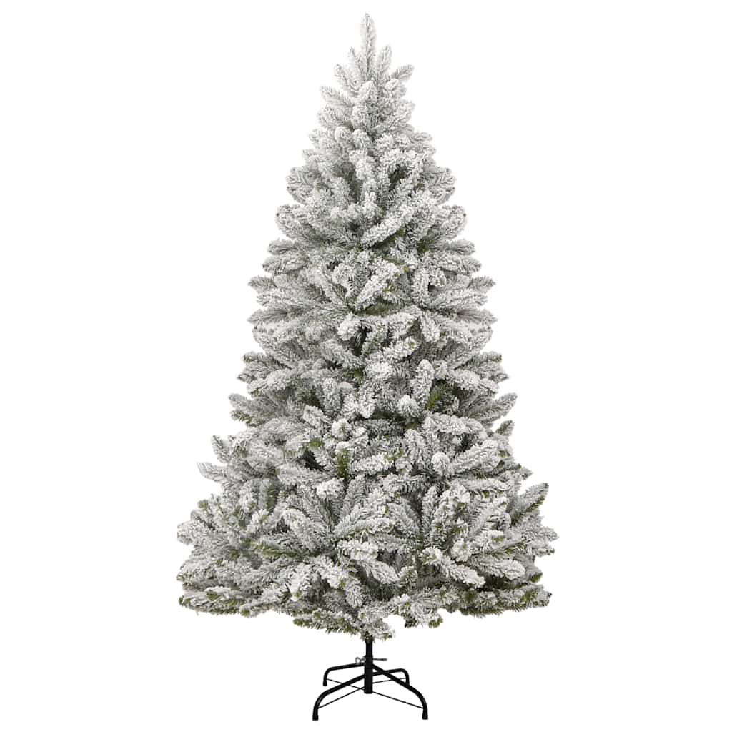 Kunstigt juletræ Grøn og Hvid 180 cm PVC og metal