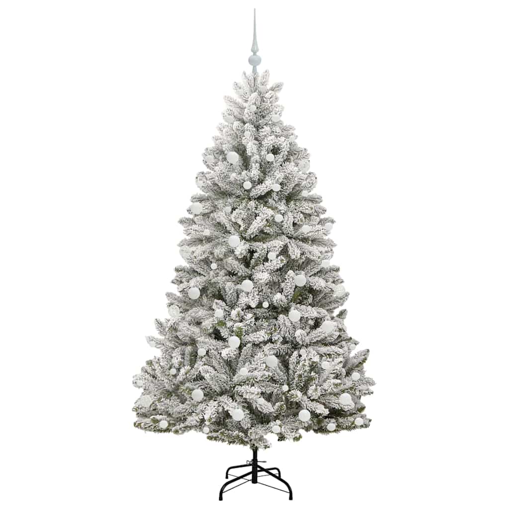 Kunstigt juletræ Grøn og Hvid 180 cm PVC og metal