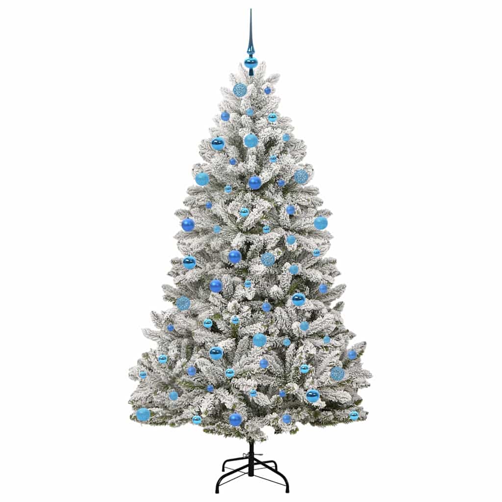 Kunstigt juletræ Grøn og Hvid 180 cm PVC og metal