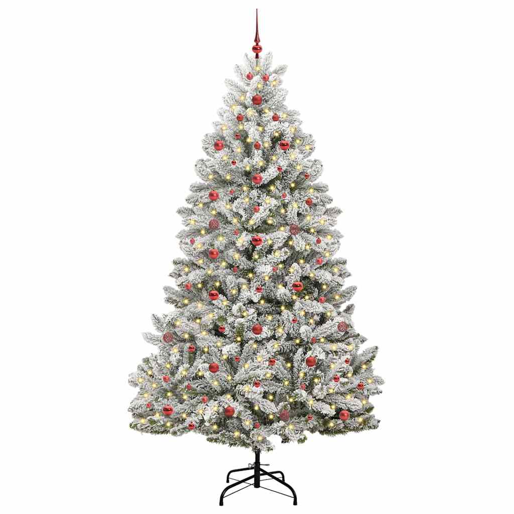 Kunstigt juletræ Grøn og Hvid 240 cm PVC og metal