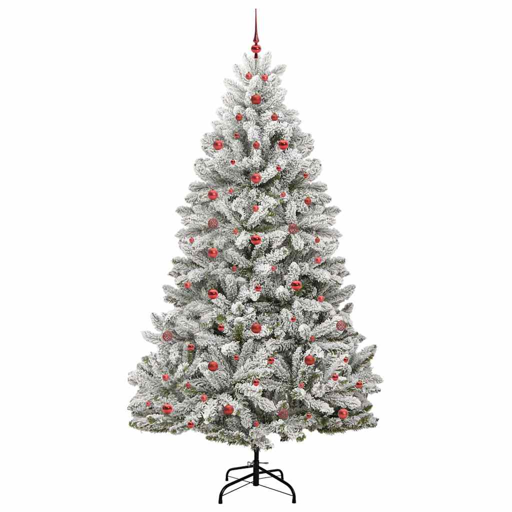 Kunstigt juletræ Grøn og Hvid 240 cm PVC og metal