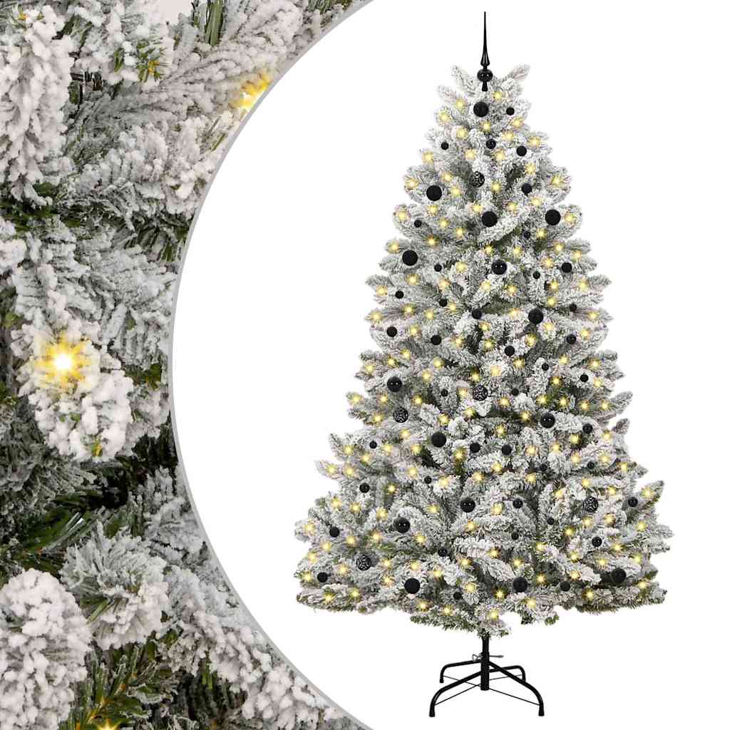 Kunstigt juletræ Grøn og Hvid 240 cm PVC og metal