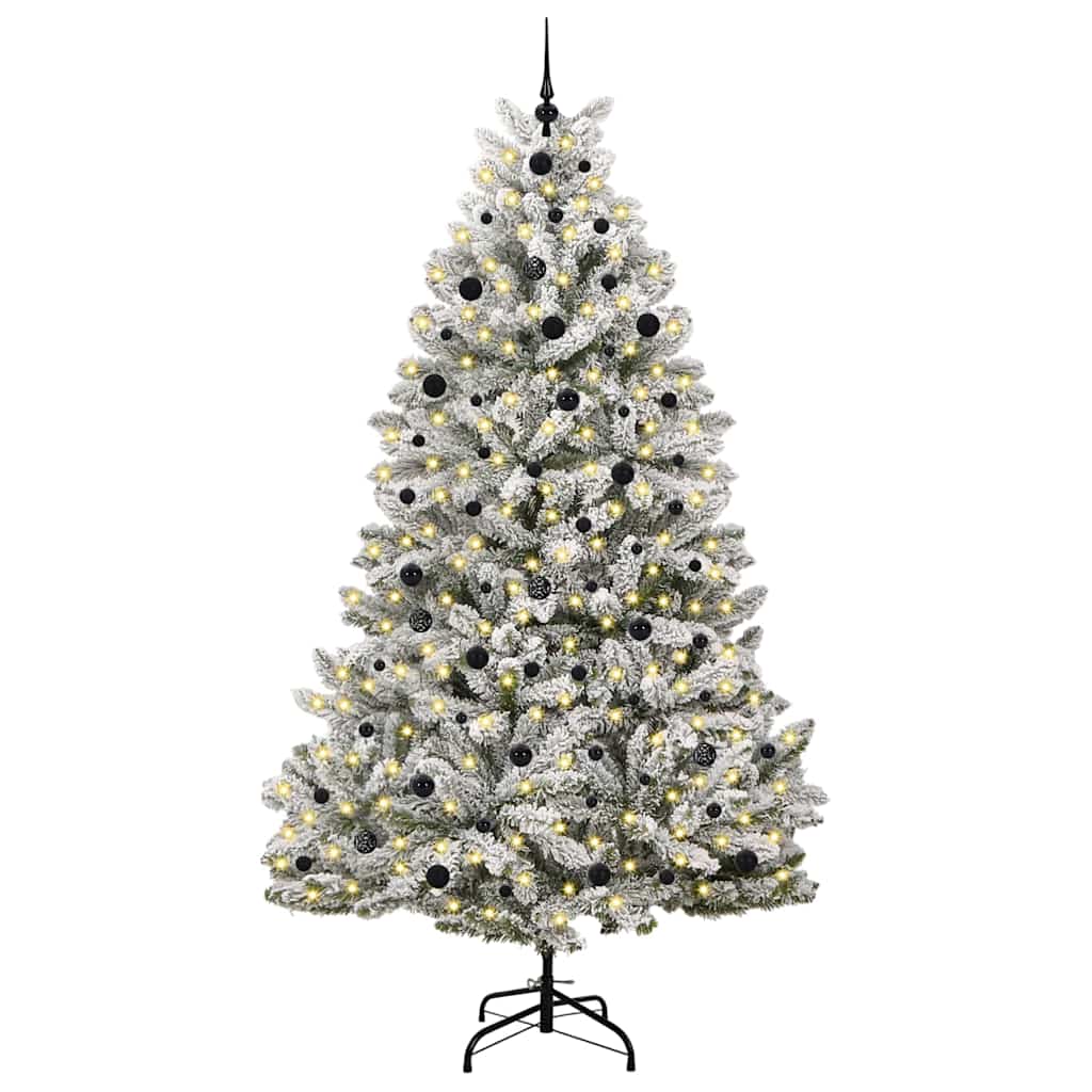 Kunstigt juletræ Grøn og Hvid 240 cm PVC og metal