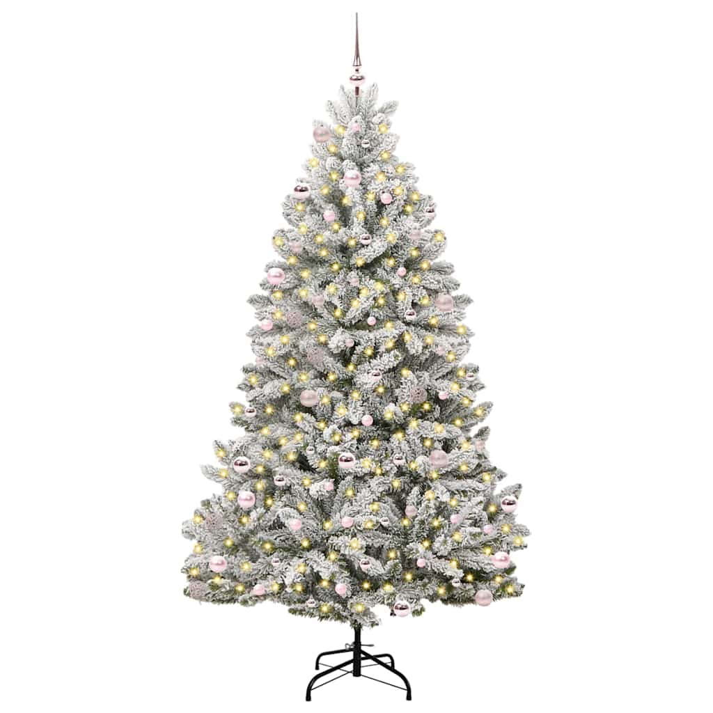 Kunstigt juletræ Grøn og Hvid 240 cm PVC og metal