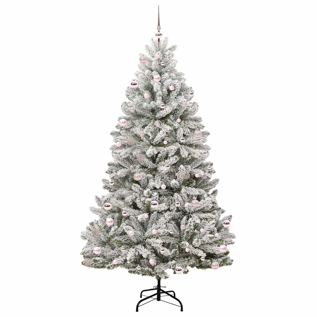 Kunstigt juletræ Grøn og Hvid 240 cm PVC og metal