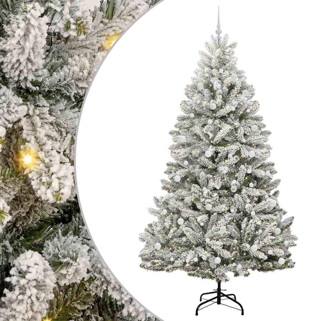Kunstigt juletræ Grøn og Hvid 240 cm PVC og metal