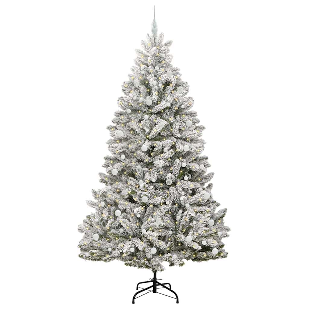 Kunstigt juletræ Grøn og Hvid 240 cm PVC og metal