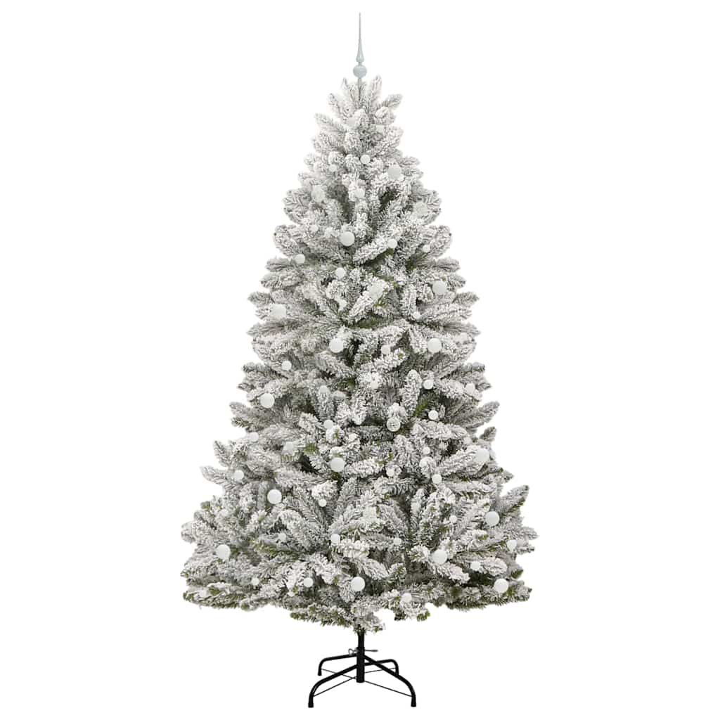 Kunstigt juletræ Grøn og Hvid 240 cm PVC og metal