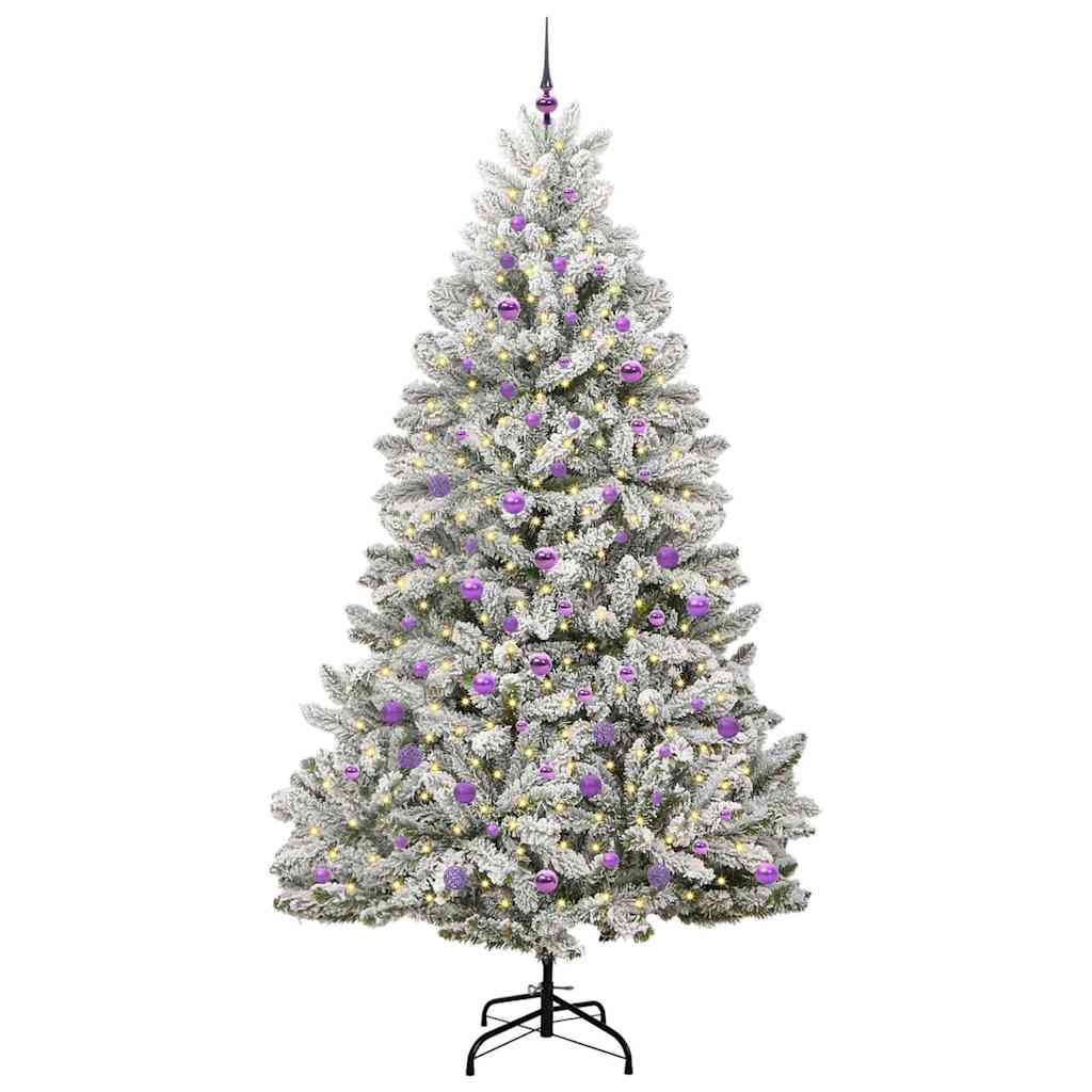 Kunstigt juletræ Grøn og Hvid 240 cm PVC og metal