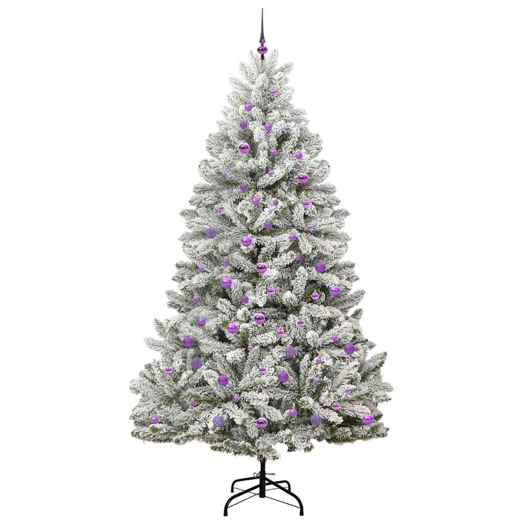 Kunstigt juletræ Grøn og Hvid 240 cm PVC og metal