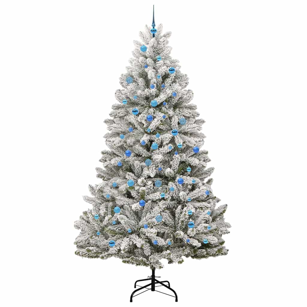 Kunstigt juletræ Grøn og Hvid 240 cm PVC og metal