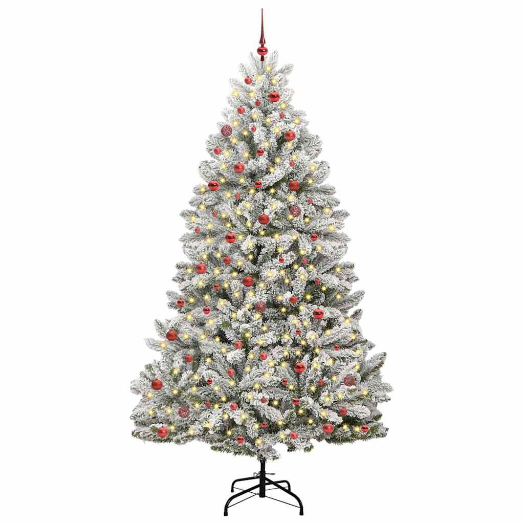 Kunstigt juletræ Grøn og Hvid 270 cm PVC og metal