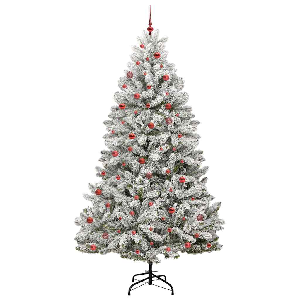 Kunstigt juletræ Grøn og Hvid 270 cm PVC og metal