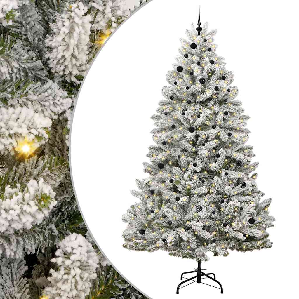 Kunstigt juletræ Grøn og Hvid 270 cm PVC og metal