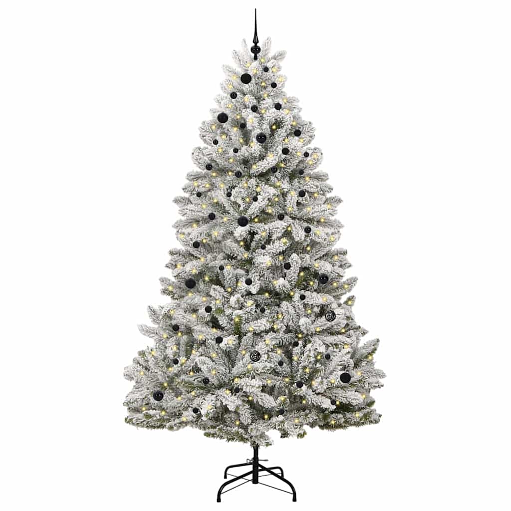 Kunstigt juletræ Grøn og Hvid 270 cm PVC og metal