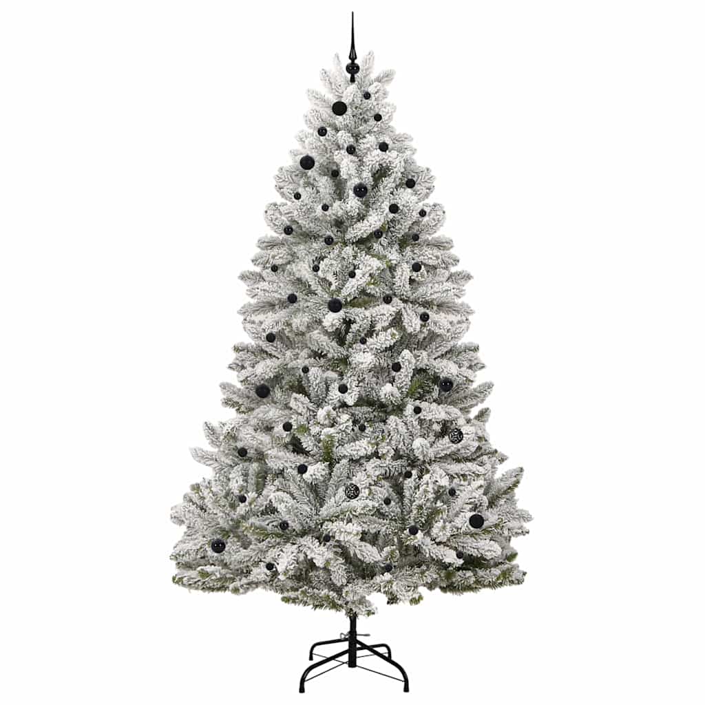 Kunstigt juletræ Grøn og Hvid 270 cm PVC og metal