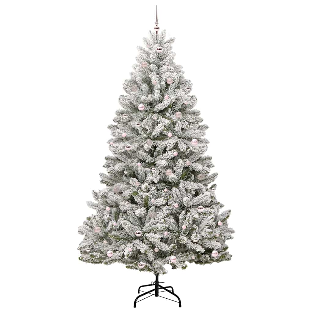 Kunstigt juletræ Grøn og Hvid 270 cm PVC og metal
