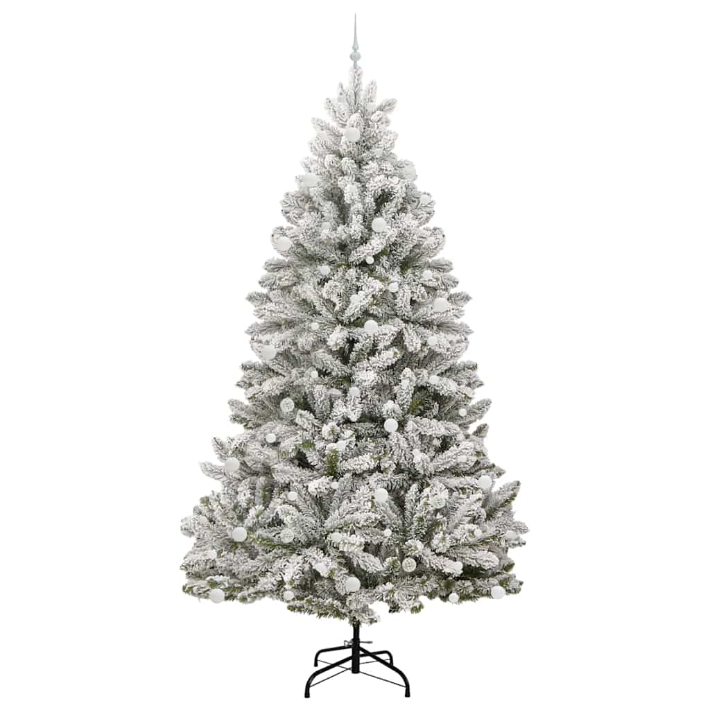 Kunstigt juletræ Grøn og Hvid 270 cm PVC og metal