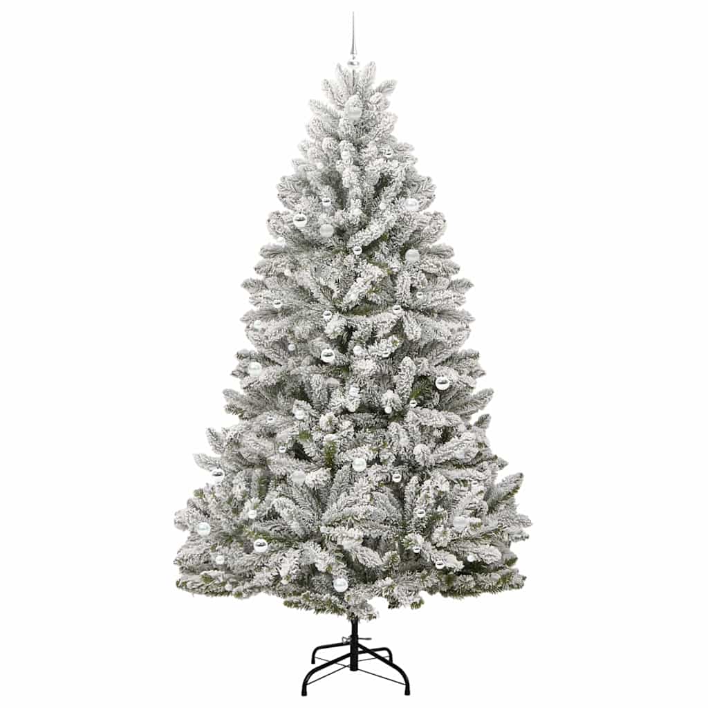 Kunstigt juletræ Grøn og Hvid 270 cm PVC og metal