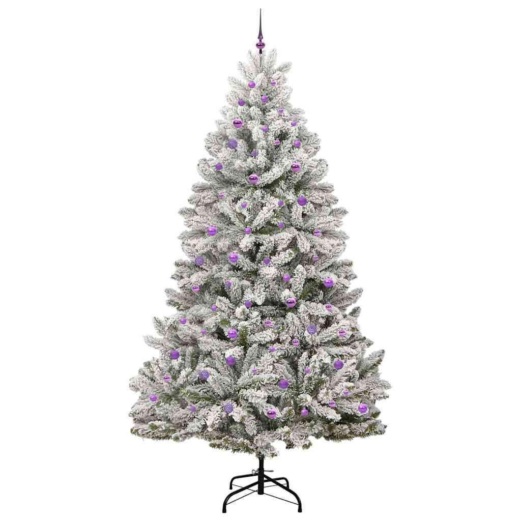 Kunstigt juletræ Grøn og Hvid 270 cm PVC og metal