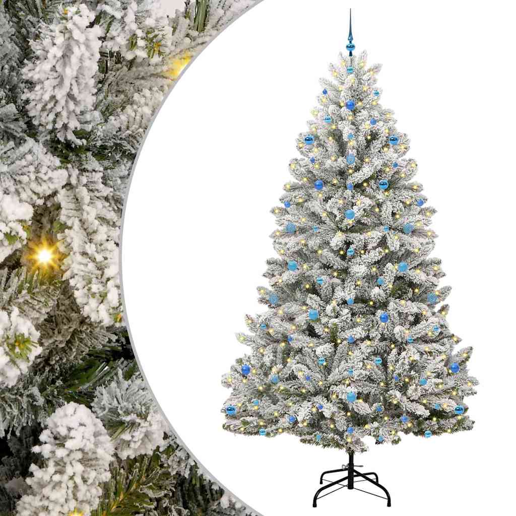 Kunstigt juletræ Grøn og Hvid 270 cm PVC og metal