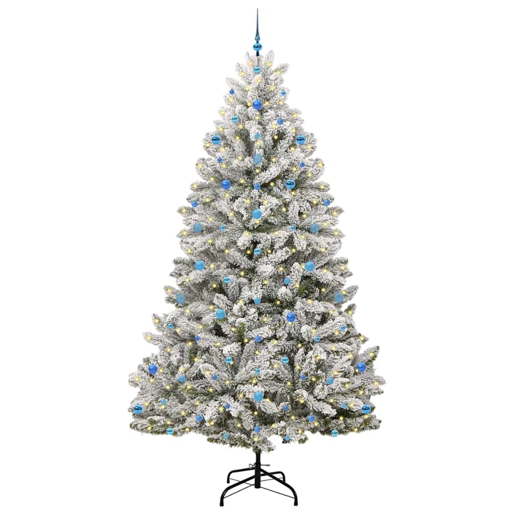 Kunstigt juletræ Grøn og Hvid 270 cm PVC og metal