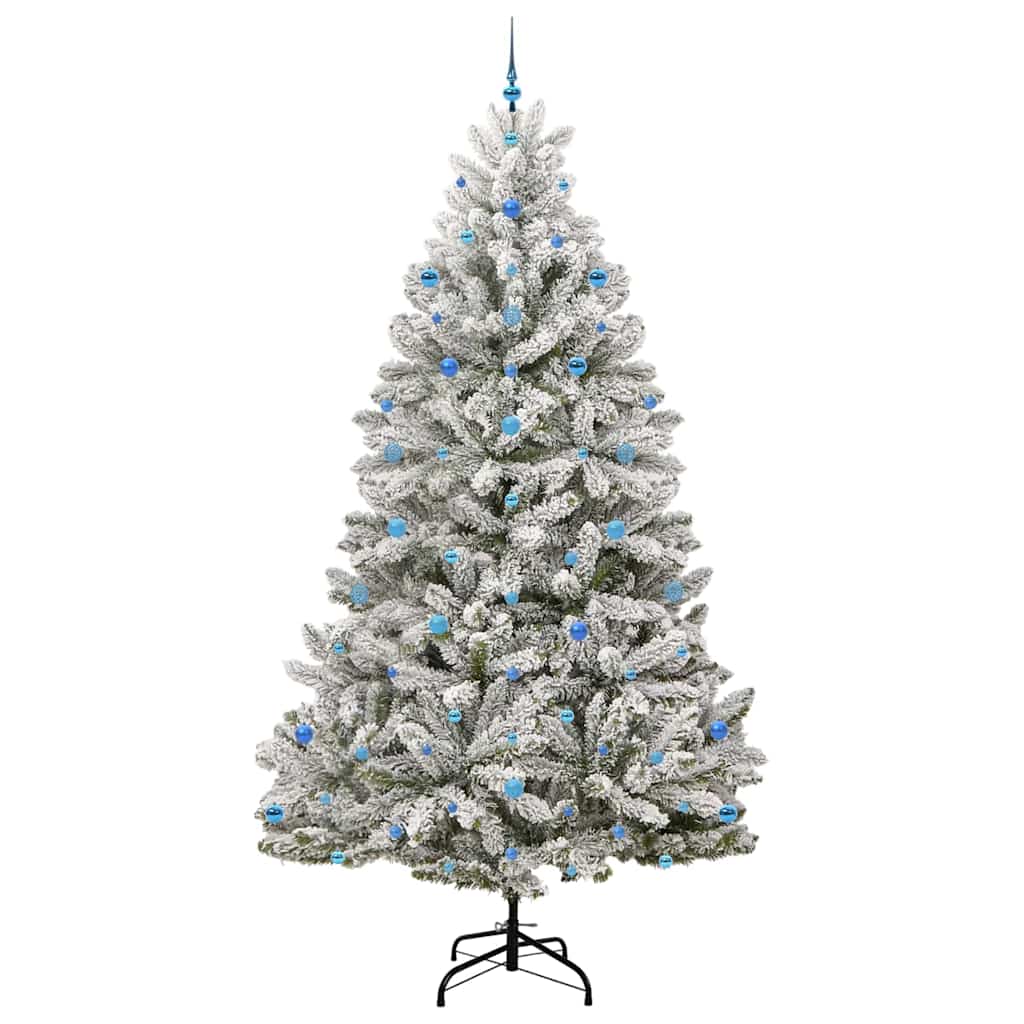 Kunstigt juletræ Grøn og Hvid 270 cm PVC og metal
