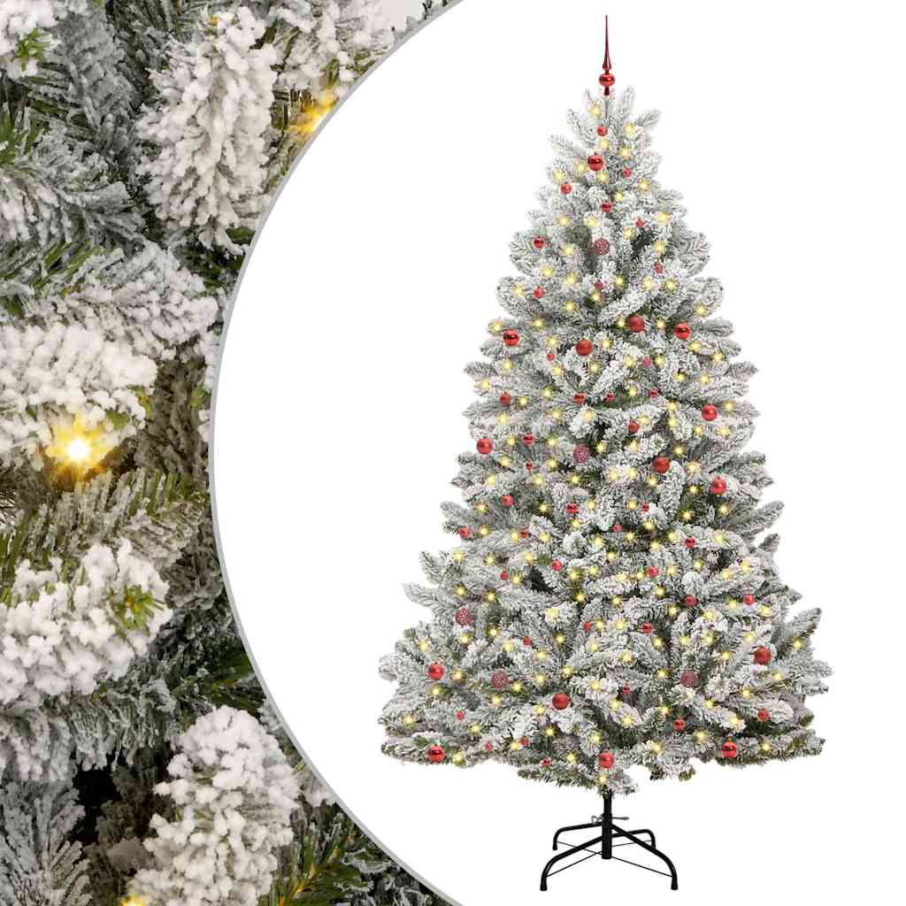 Kunstigt juletræ Grøn og Hvid 300 cm PVC og metal