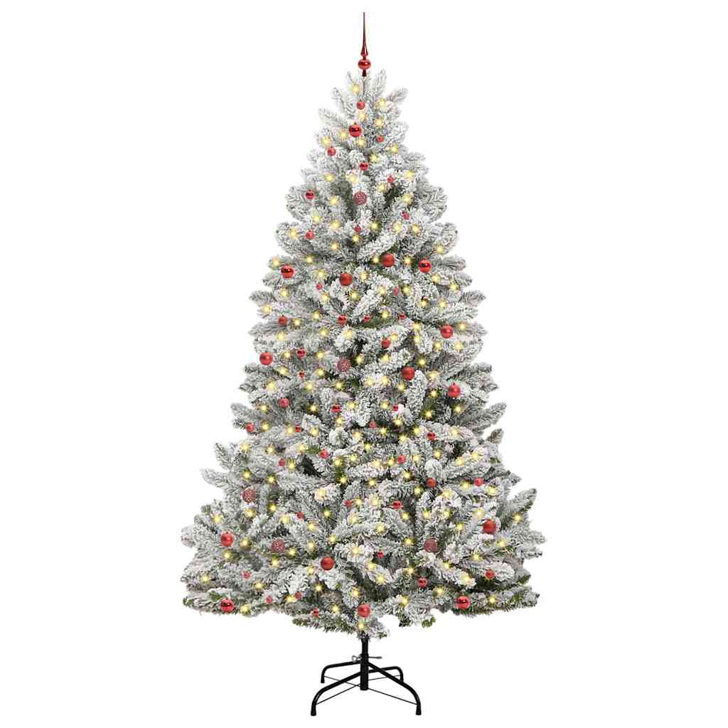 Kunstigt juletræ Grøn og Hvid 300 cm PVC og metal