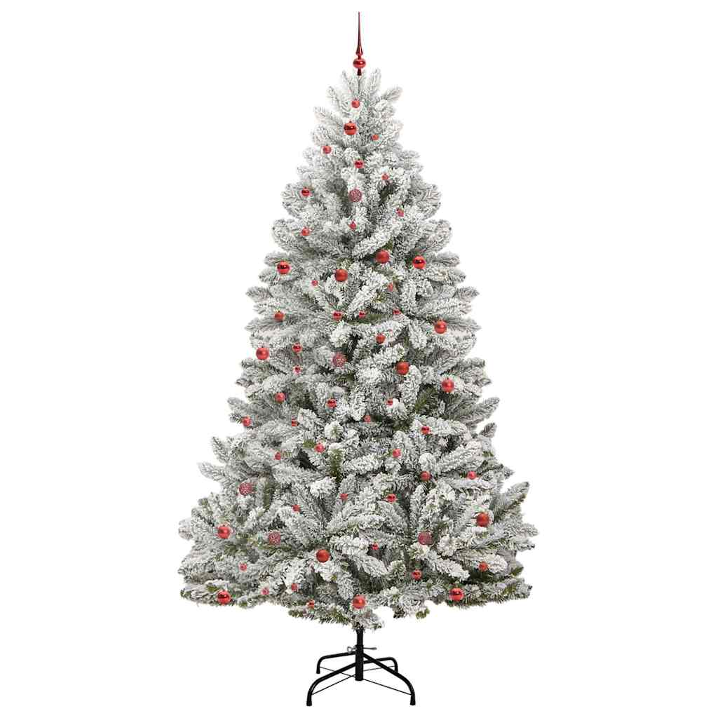 Kunstigt juletræ Grøn og Hvid 300 cm PVC og metal