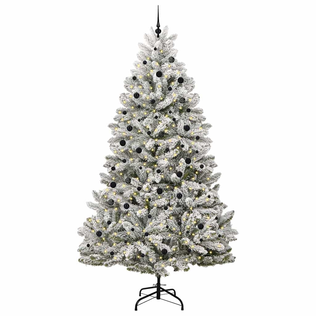 Kunstigt juletræ Grøn og Hvid 300 cm PVC og metal