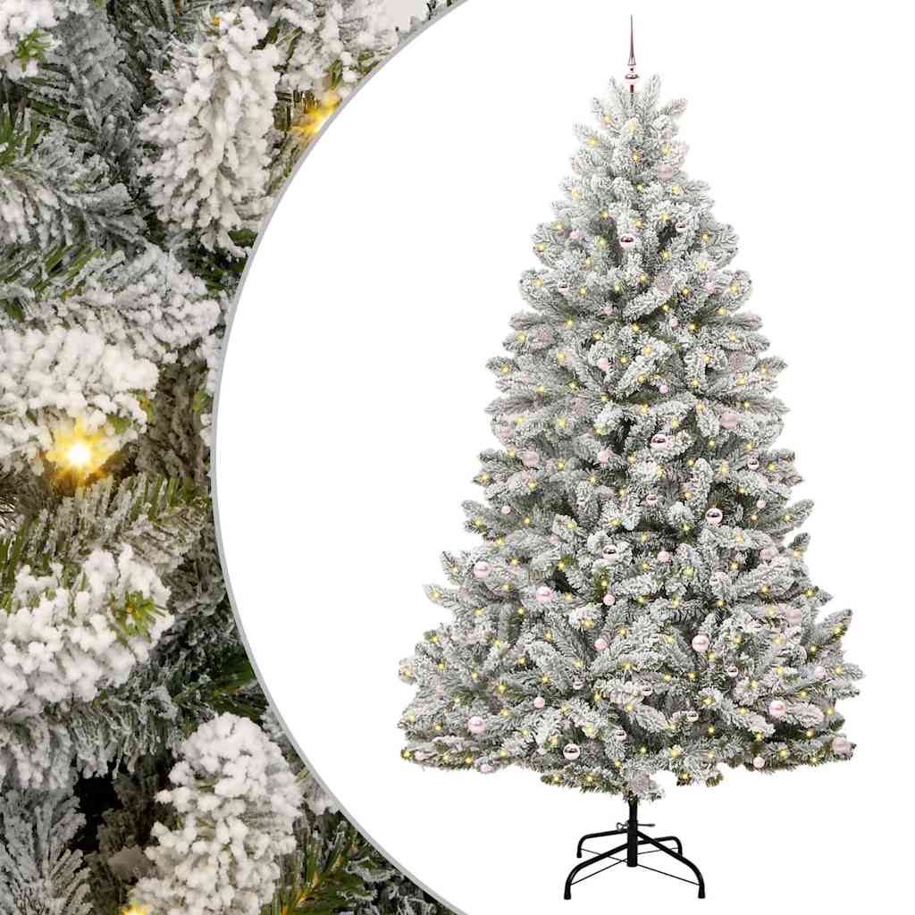 Kunstigt juletræ Grøn og Hvid 300 cm PVC og metal
