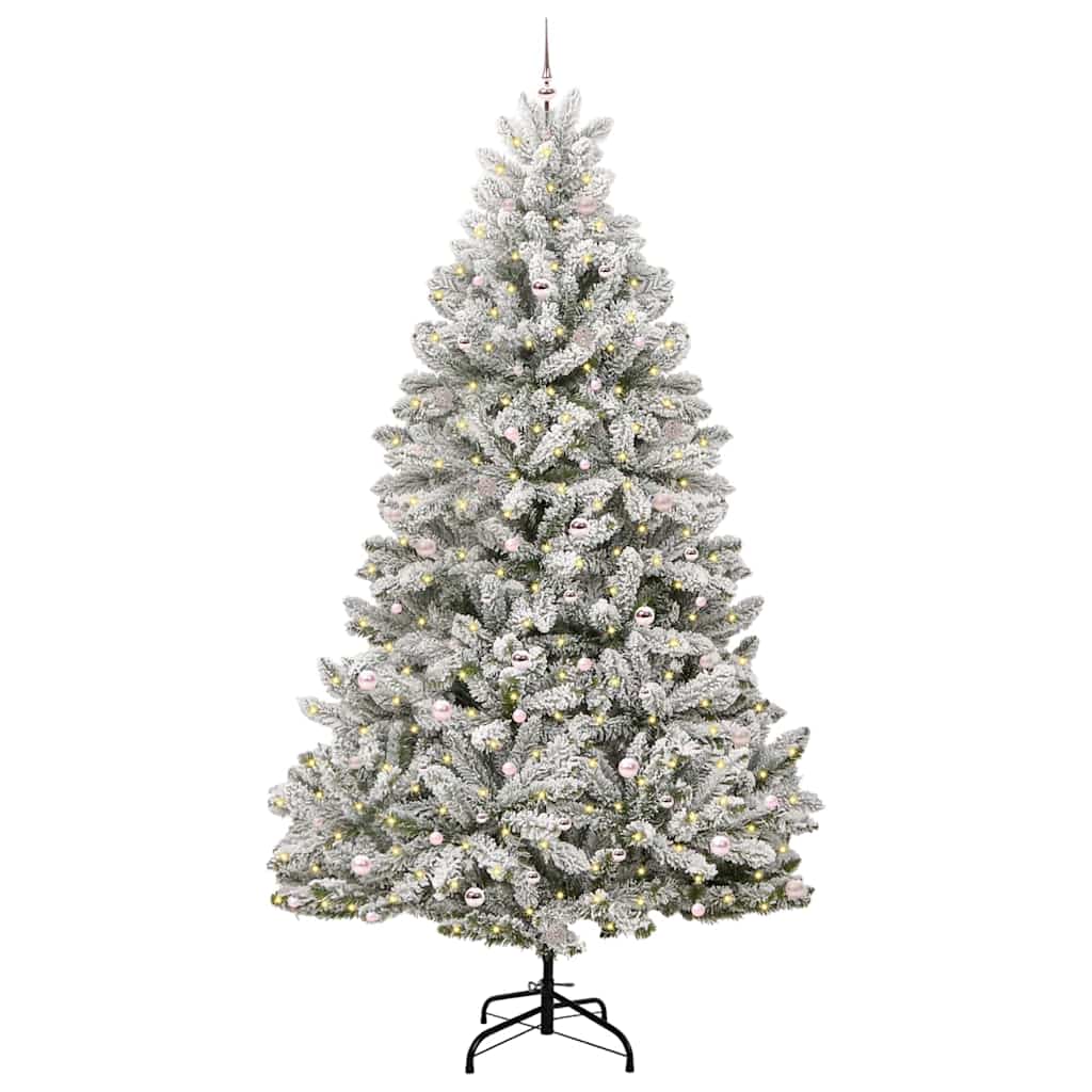 Kunstigt juletræ Grøn og Hvid 300 cm PVC og metal