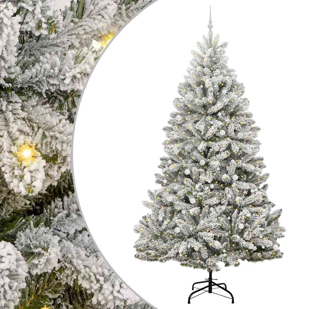 Kunstigt juletræ Grøn og Hvid 300 cm PVC og metal