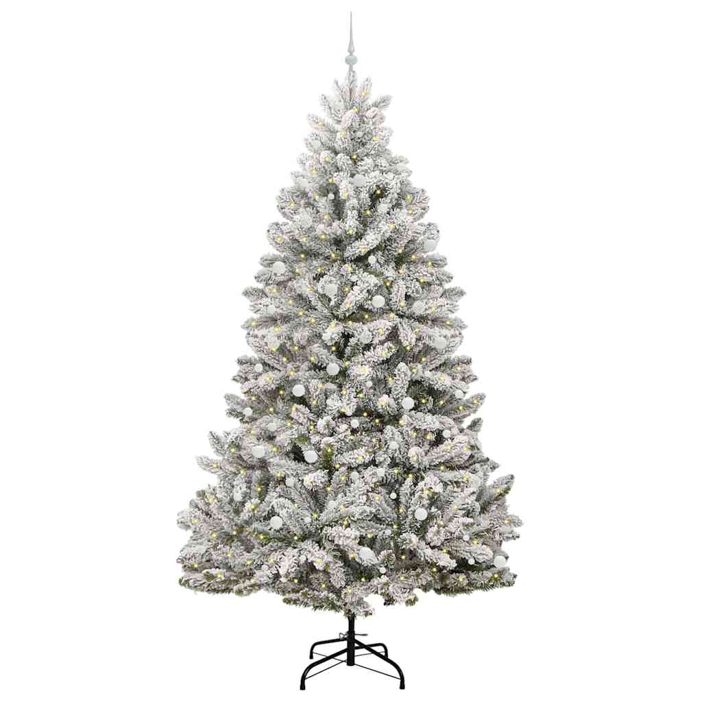 Kunstigt juletræ Grøn og Hvid 300 cm PVC og metal